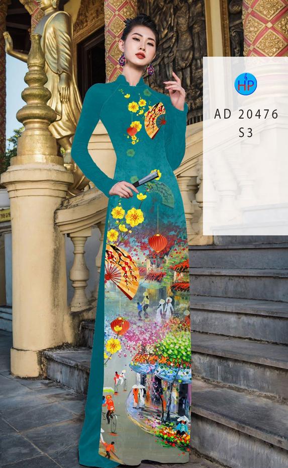 Vải Áo Dài Phong Cảnh Tết AD 20476 47